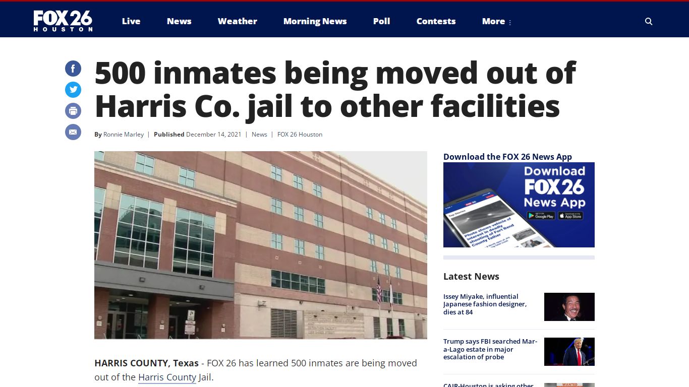 500 inmates being moved out of Harris Co. jail to other ...